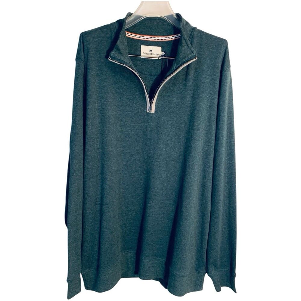 NORMAL BRAND Sweater Men’s Puremeso Weekend Quarter Zip XL New Green Gables